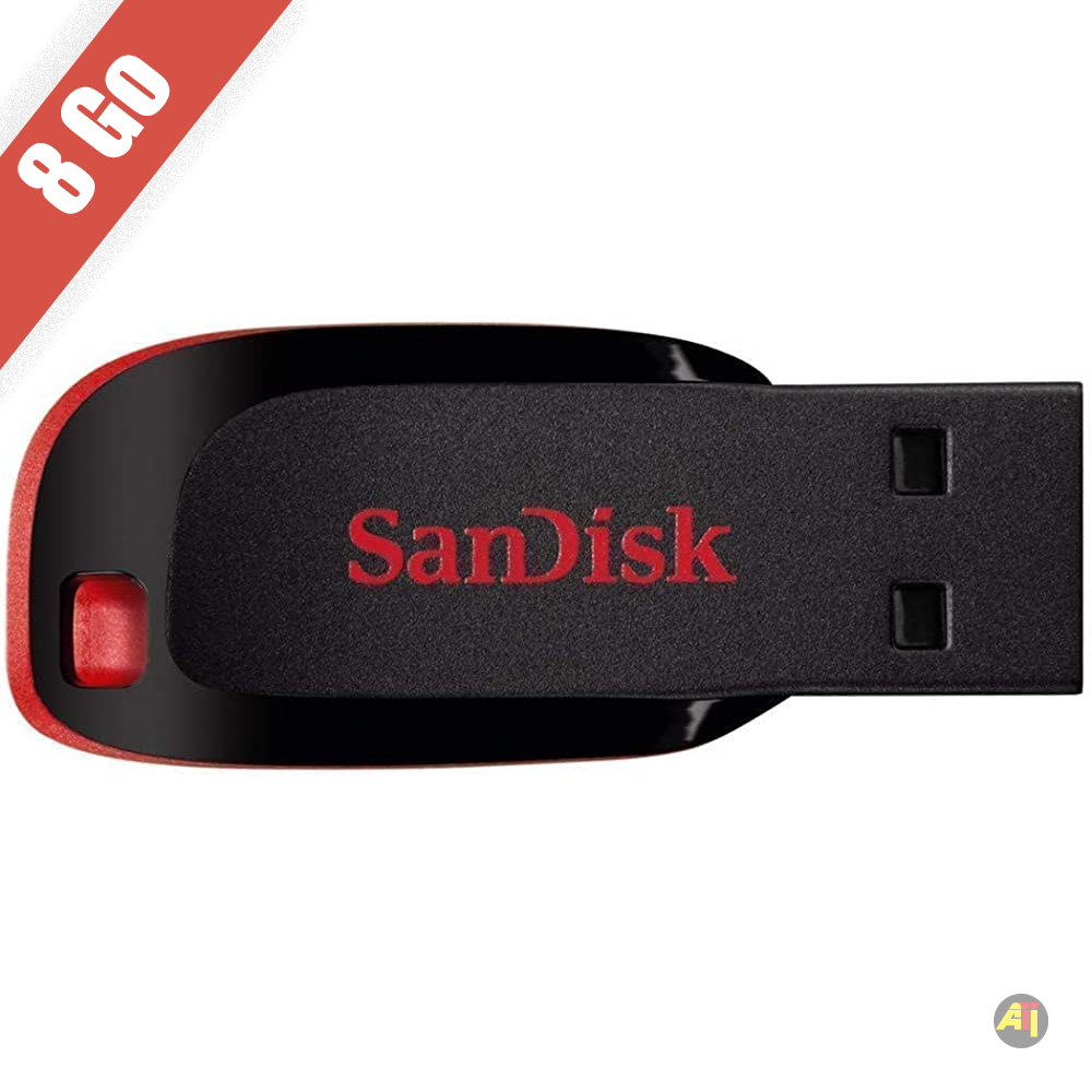 Clé USB 8Go - Marque Sandisk Cruzer Blade USB 2.0 Flash Drive