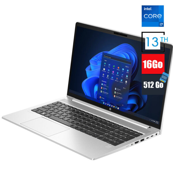 HP ProBook 450 G10 Intel Core i7-1355U (13è Génération) 16 Go DDR4 3200 MHz / 512 Go SSD M.2 - PCI-E NVMe , Ecran 15.6" LED Full HD – Image 2