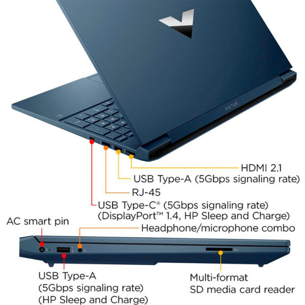 HP VICTUS 15-FA0033dx Gaming Laptop, Intel Core i5-12450H 16Go/512Go SSD, NVIDIA GeForce RTX 3050 4GB, Ecran FHD 15,6 Pouces, 144Hz – Image 7