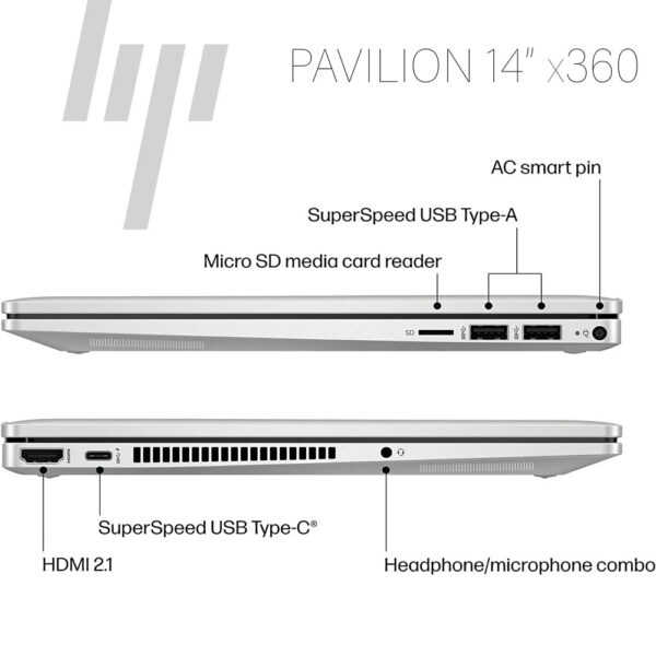 HP Pavilion 14-ek1035nia x360 Intel Core i7-1355U (13è Génération) 16Go DDR4 / 1To SSD, Ecran 14 Pouces FHD (1920 x 1080), Tactile – Image 5