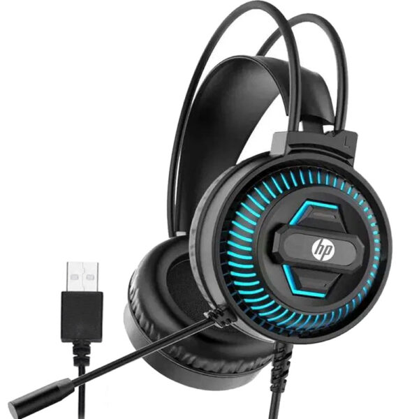 HP DHE-8001U-Casque Audio filaire, connectivité USB, microphone omnidirectionnel, haut-parleur de 50 mm avec LED – Image 2