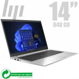 HP EliteBook 840 G8 - Intel Core i7-1185G7, 16 Go RAM / 512 Go SSD, Ecran 14 Pouces