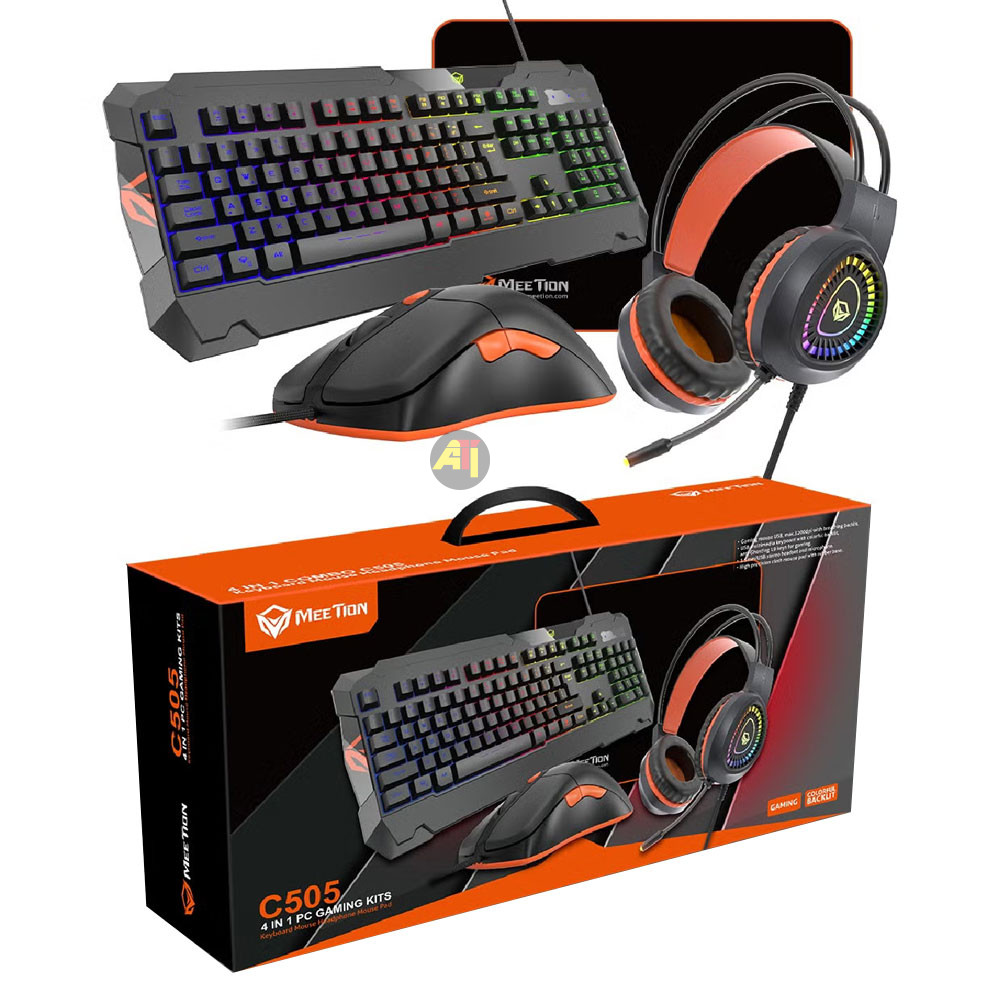 MEETION C505 Kit Gaming 4-en-1 Meetion C505 | Clavier, Souris, Casque Audio, Tapis Souris – Image 3