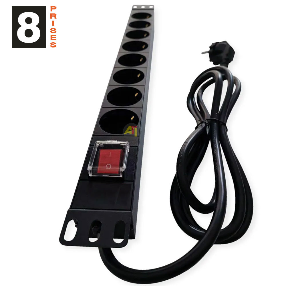 pdu 8prises 2 PDU/Multiprise Electrique 8 Prises Rackable - 19 Pouces (1U) – Image 2