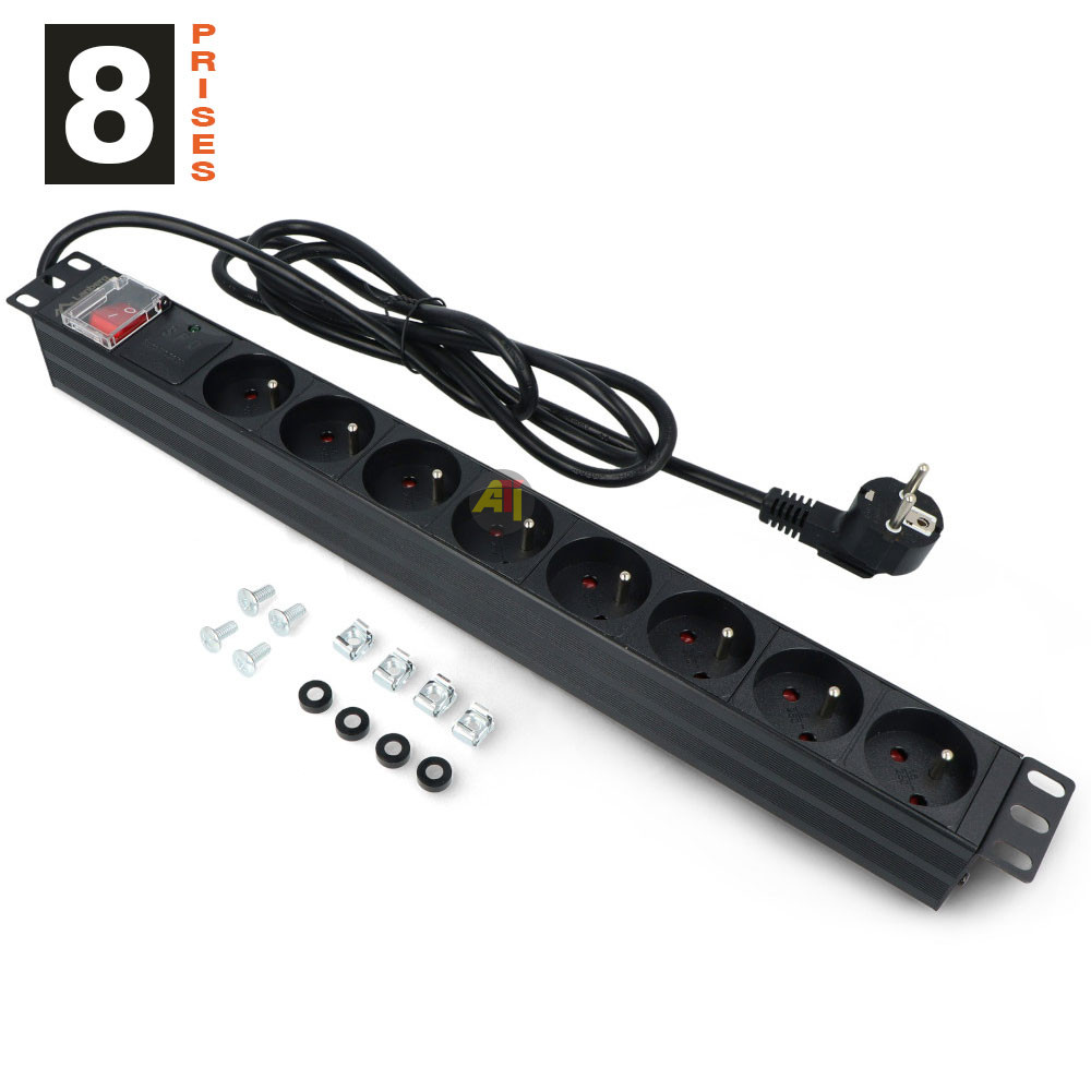 pdu 8prises 3 PDU/Multiprise Electrique 8 Prises Rackable - 19 Pouces (1U) – Image 3